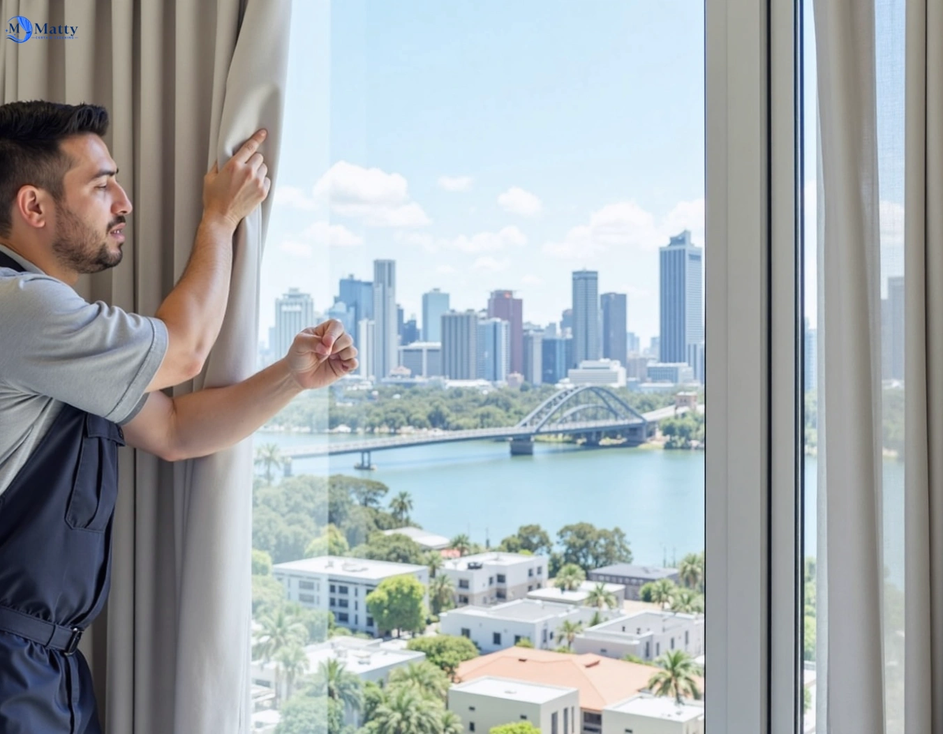 Professional curtain steam cleaning service ashgrove QLD by Matty Curtain Cleaning
