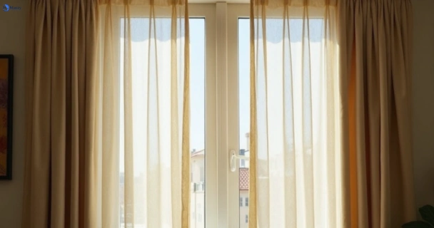 Dull dusty drapes in ashgrove before professional cleaning